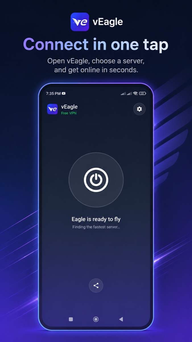 vEagle VPN connecting in one tap